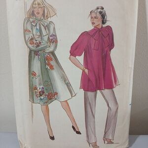 Vtg Butterick Sewing Pattern 3455 1970s-80s Dress Size A 8 10 12